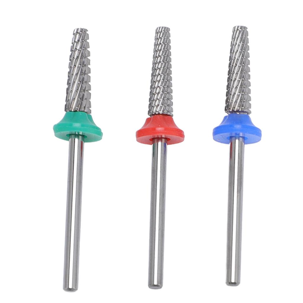 3pcs Nail File Bits Tungsten Steel Nail File Bits Professional Manicure Grinding Heads for Electric 