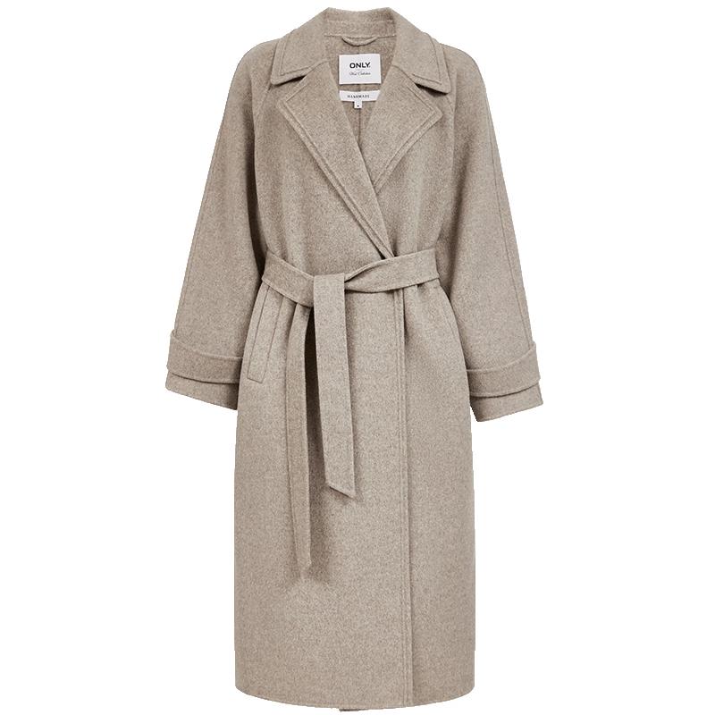 ONLY Women's 100% Merino Wool Double-Faced Long Coat