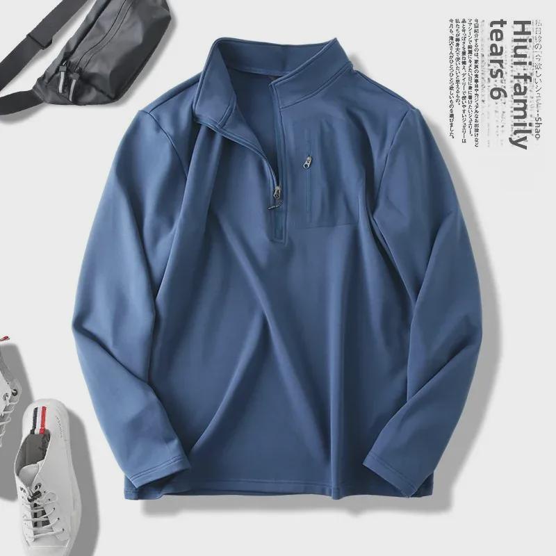 

Японская рабочая одежда Bird: Быстросохнущая влагоотводящая кофта с длинными рукавами, полумолнией и флисовым низом для занятий спортом и фитнесом на открытом воздухе L