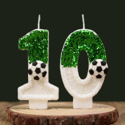0-9 נרות עוגה מספרים כדורגל ילדים נושא ספורט כדורגל קישוט למסיבת יום הולדת מתנות קישוטית לעוגה קאפקייק ציוד קישוט לעוגה