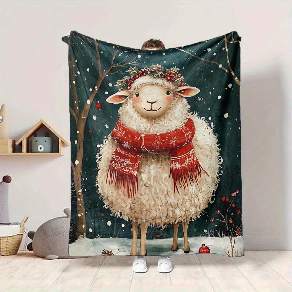 1Pc Christmas Candy Canes Blanket Soft And Comfortable Casual Warm Camping Travel Christmas Halloween Gift M91741