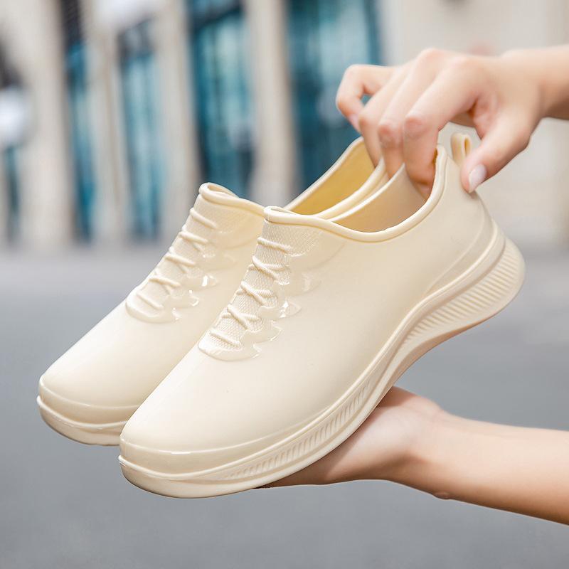 Women's rain shoes new fashion low-top elegant shallow mouth waterproof water shoes Internet celebrity wear-resistant outdoor rain boots