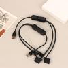 1Pc 1 To 2 4 Pin Usb Cable 12V To 5V Computer Case Fan Power Supply Fan Power Switch Adapter Cable With On Off Switch