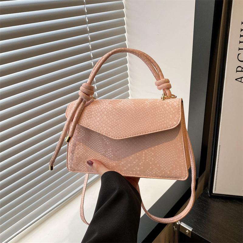 New solid color temperament simple versatile casual commuting portable messenger shoulder small square bag