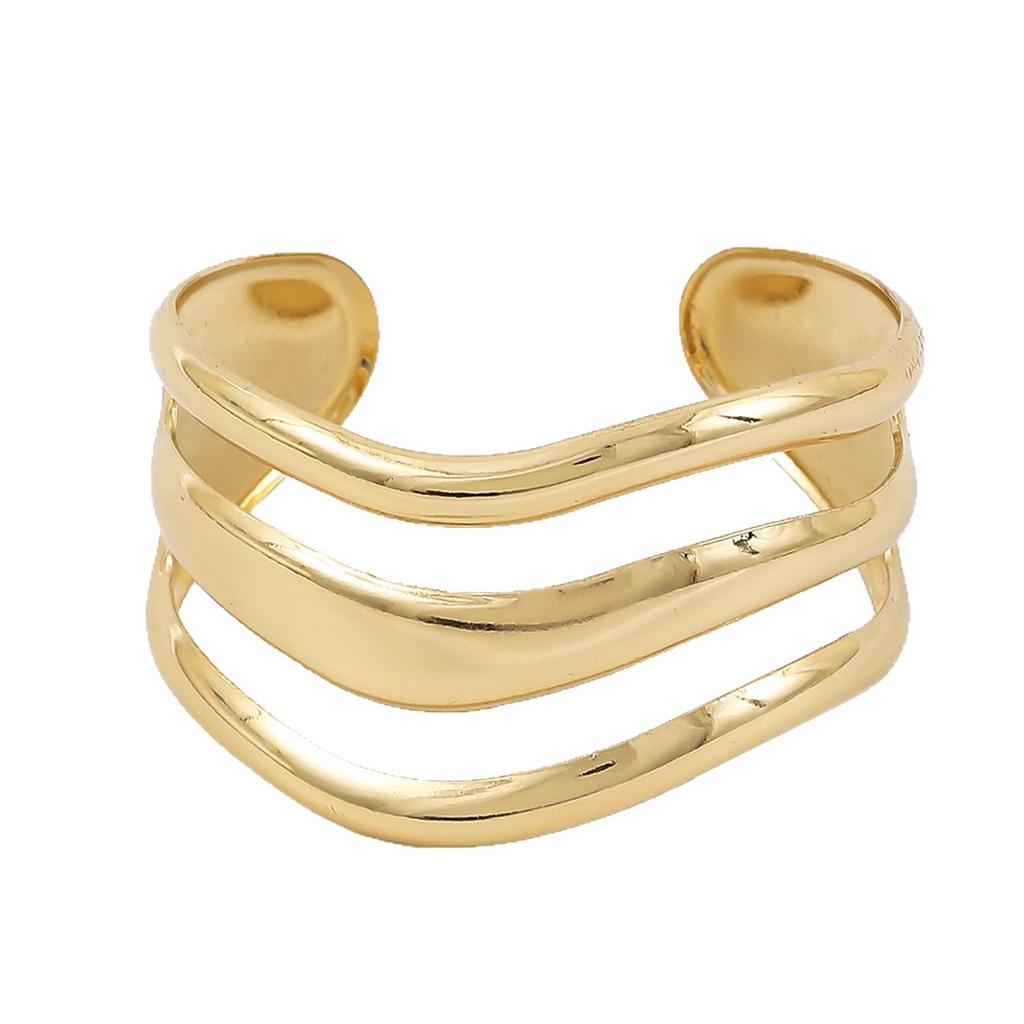 Hot-selling, Hollow Irregular Wave Shape Wide Opening Bracelet, Female Personality Exaggerated Style Bracelet