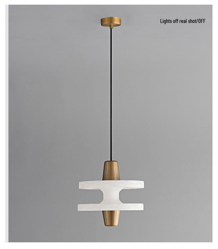 Nordic Designer Small Alabaster Pendant Light for Villa, Study, Tea Room, Restaurant, Bar, Bedroom, and Bedside
