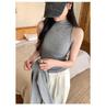Designer High-Neck Sleeveless Cardigan & Slim Base Layer Set - Versatile Autumn/Winter Style