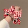 Red Cherry Plaid Bow Hair Tie Scrunchie