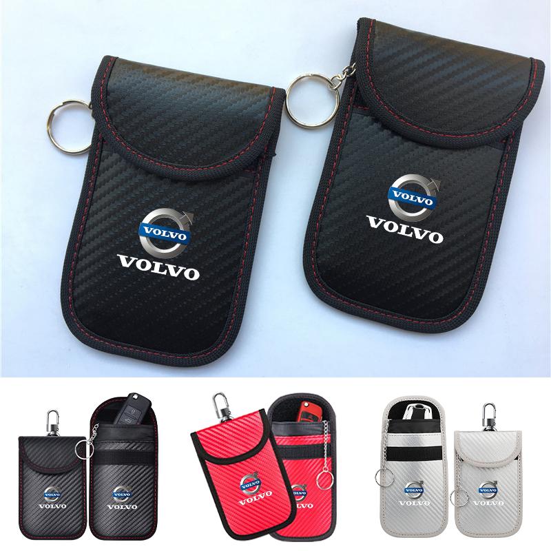 Car Key Case Signal Blocker Bag RFID Shielding Pocket For Volvo AWD C30 C70 S60 S80 S90 T6 V40 V50 V60 V70 V90 XC40 XC60 XC70