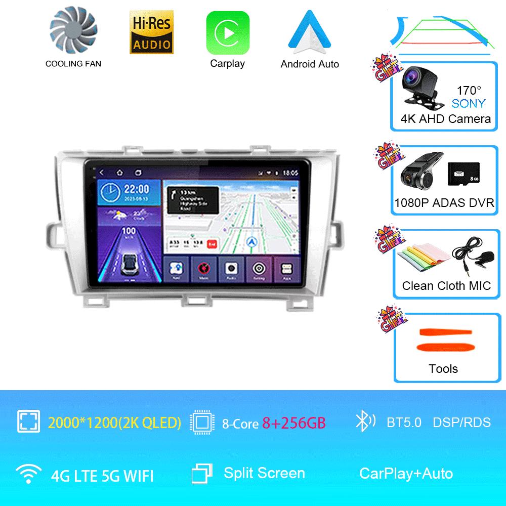 Car Radio Android 14 For Toyota Prius XW30 30 2009-2015 LHD Multimedia Video Player Navigation Stereo GPS 360 Camera No 2 Din 9”