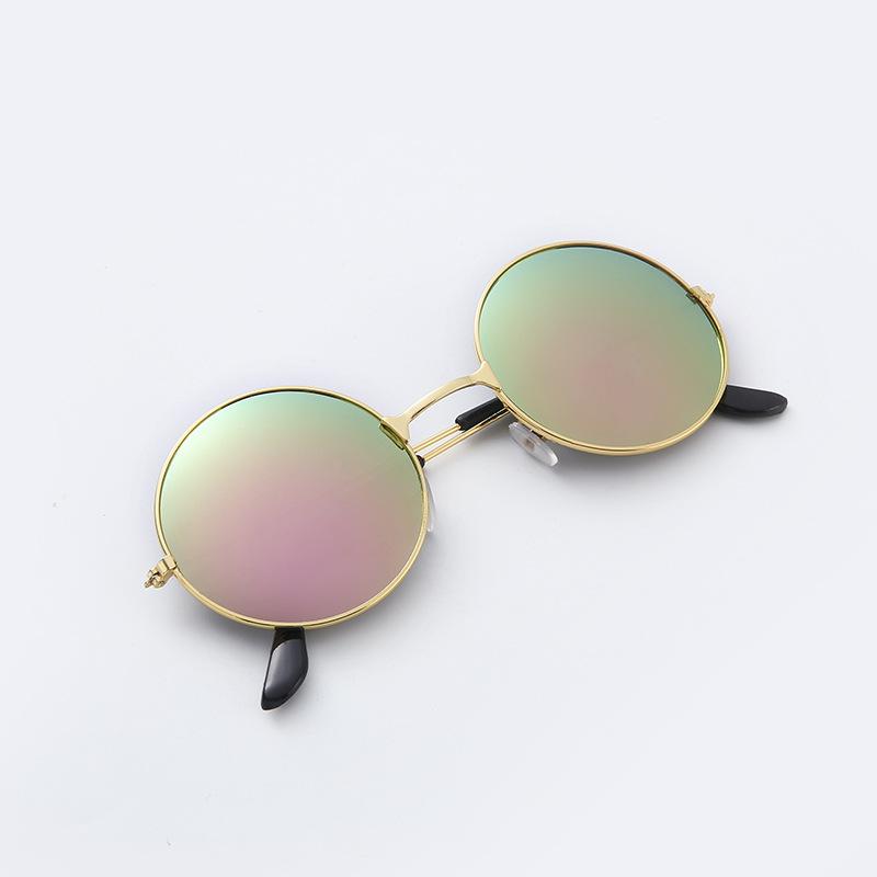 7001 Coated Round Frame Prince Glasses, Colorful Round Frame Sunshades, Metal Color Sunglasses Sunglasses