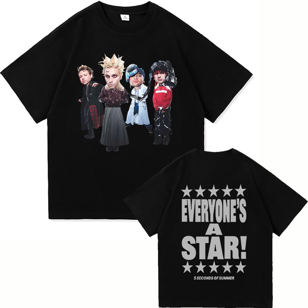 

5 Seconds of Summer Футболка Everyones A Star Мода 2025 Альбом ЧоловікиЖінки Одяг Харадзюку Високоякісні Топи Бавовняні Футболки M