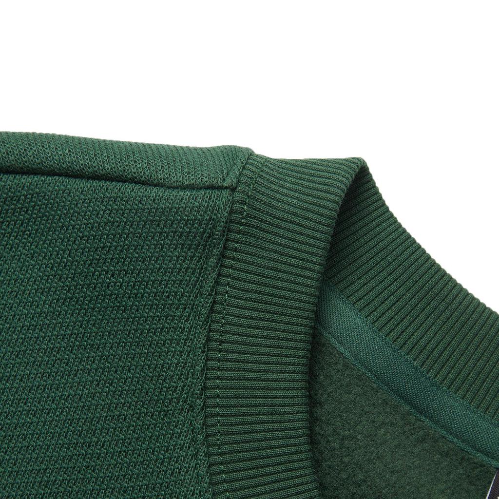 Li Ning Sports Lifestyle Series Letter Print Pullover Warm Casual Long Sleeve Crewneck Fleece Sweatshirt Unisex Sweatshirt Maple-Green AWDU925-16