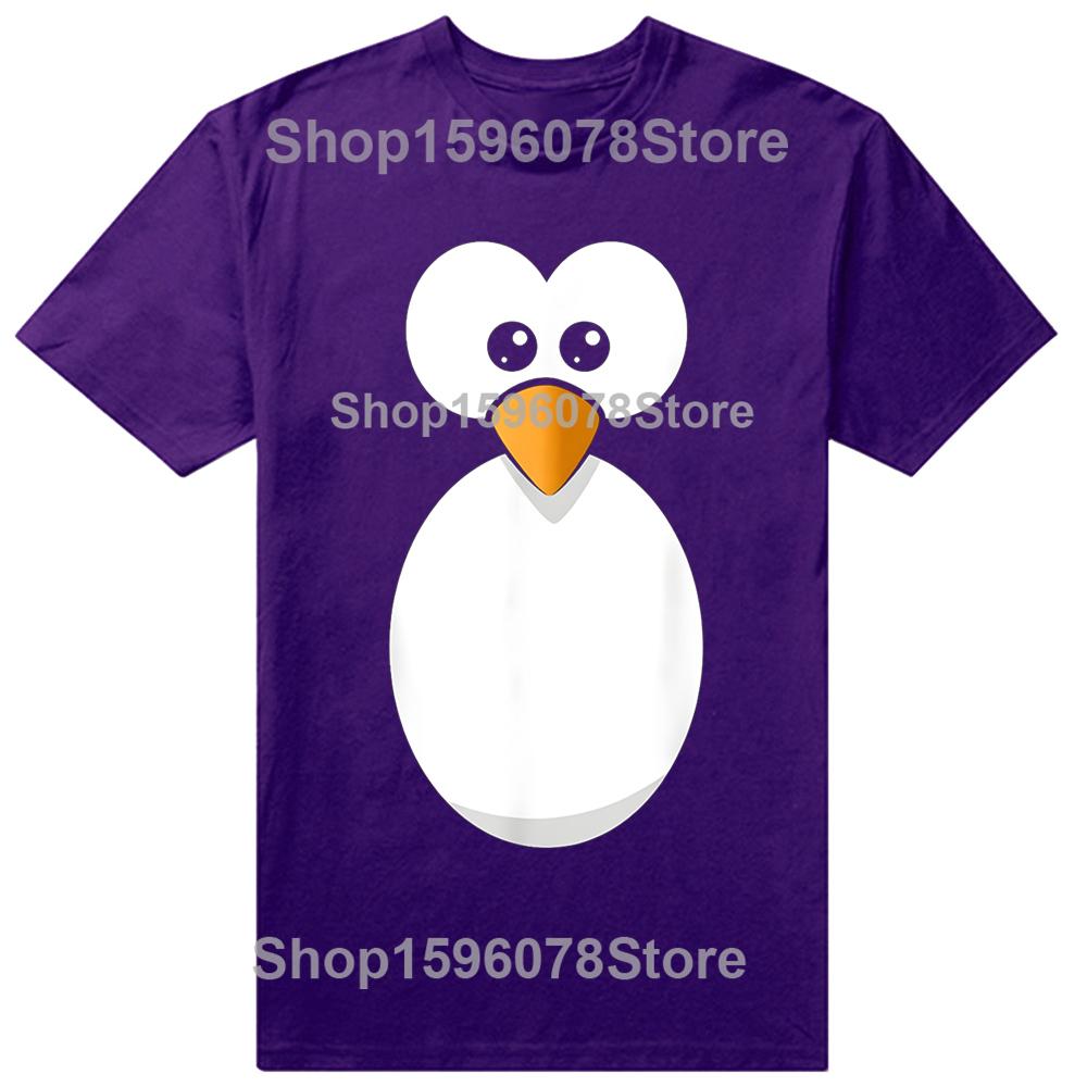 Funny Penguin Face Design or Easy Costume Black Penguin TShirt Unisex Summer Streetwear Tops Harajuku Cotton Camisas
