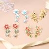 Spring New Pearl Flower Fringed Earrings Light Luxury Temperament Fashion Versatile Leaf Earrings Design Earrings
