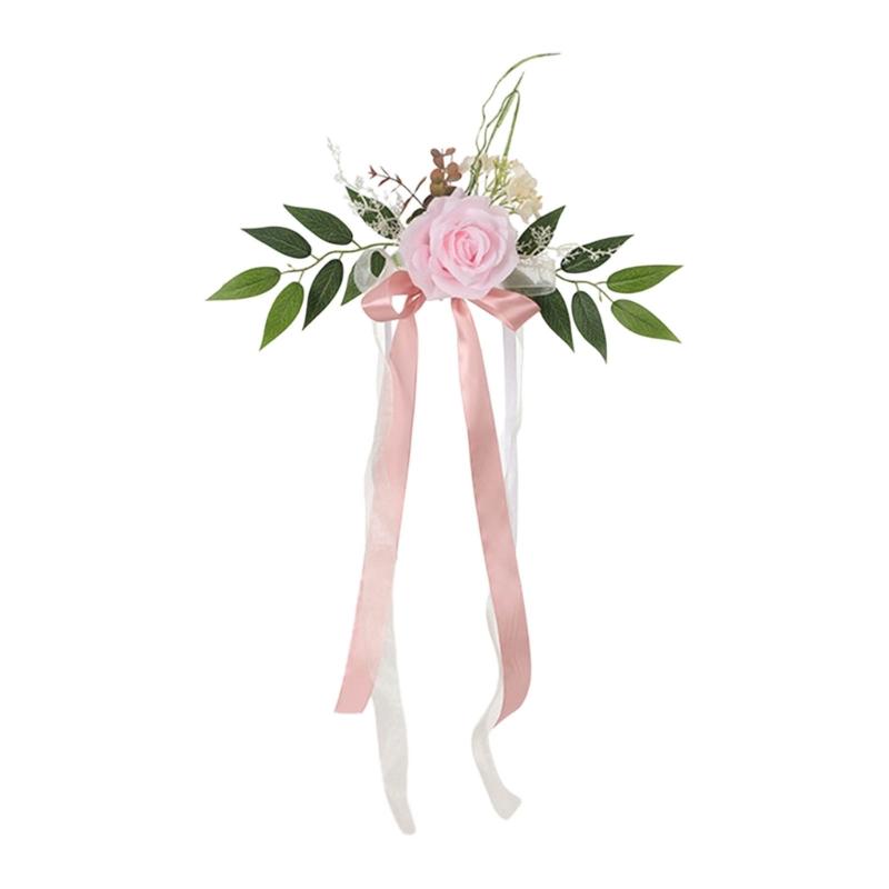 1Pack Wedding Chair Back Flower,Wedding Chair Decorations Aisle Benches Pew Flowers,Church Artificial Flowers for Wedding X3UC