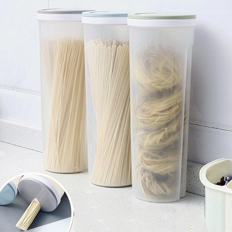 1Pc Noodle Spaghetti Food Storage Box Sealed Containers Leakproof Storage Box Crisper For Cereal Spaghetti Noodle Pasta Grain