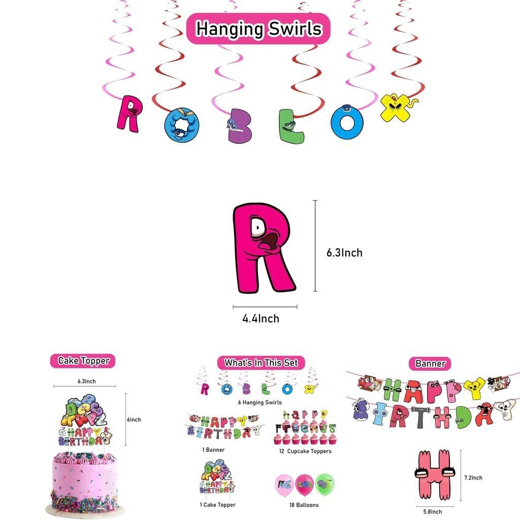 Buntes Ballon-Zugfahnen-Set Alphabet Lore Geburtstagsfeier Heimbedarf