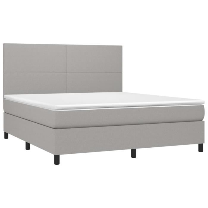 3141625 vidaXL Divan Bed with Mattress Light Grey 160x200cm Fabric