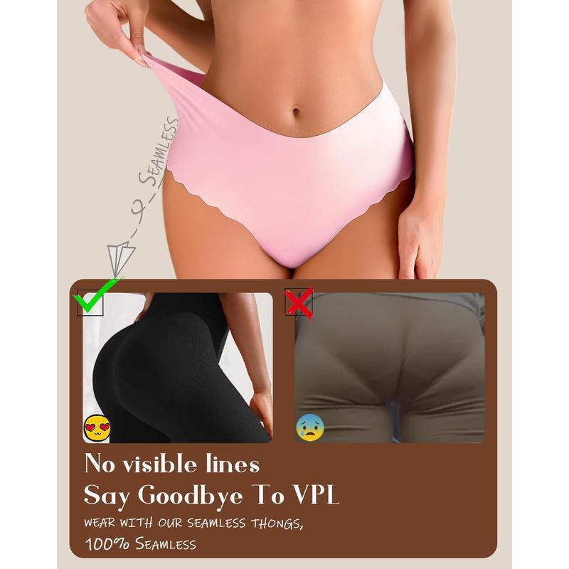High-Waisted Seamless Women's Panties with Wave Edge - Style K7745