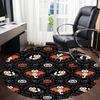 1PC Halloween Cats Office Round Area Rug, Mat Suitable For Office, Under Office Chairs Bedroom Living Room Home Decor, Room Deco