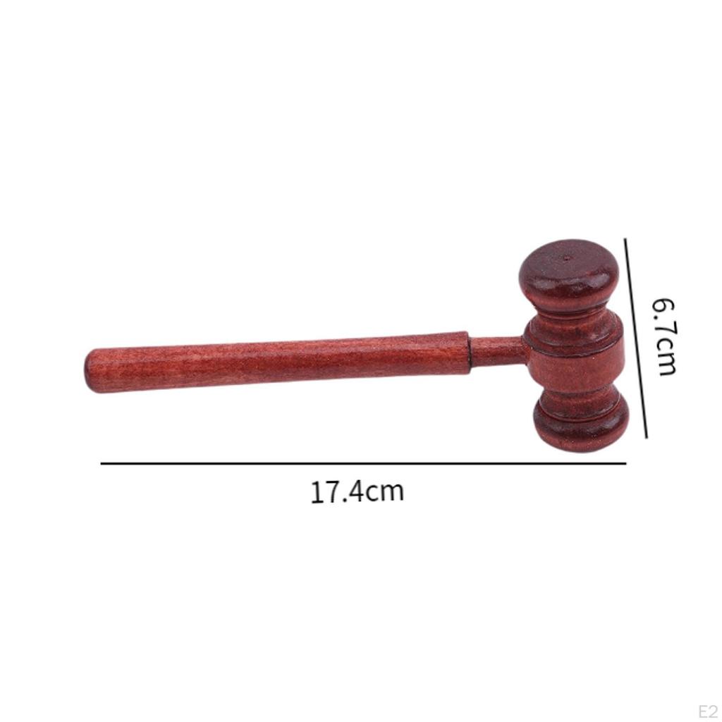 Auction Court Hammer Cosplay Tool Sturdy Wood Role Play Toys Gifts Courtroom Gavel