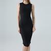 Sleeveless Ruched Bodycon Dance Dress Women Stage Performance Slim Fit Long