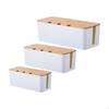 3 Pieces Cable Management Box Cord Organizer Hider Fashionable with Lid Desktop Stylish