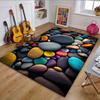 Colorful Pebble Stones Pattern Design Patterned Carpet, Non Slip Mat Suitable for Living Room and Bedroom Sofas