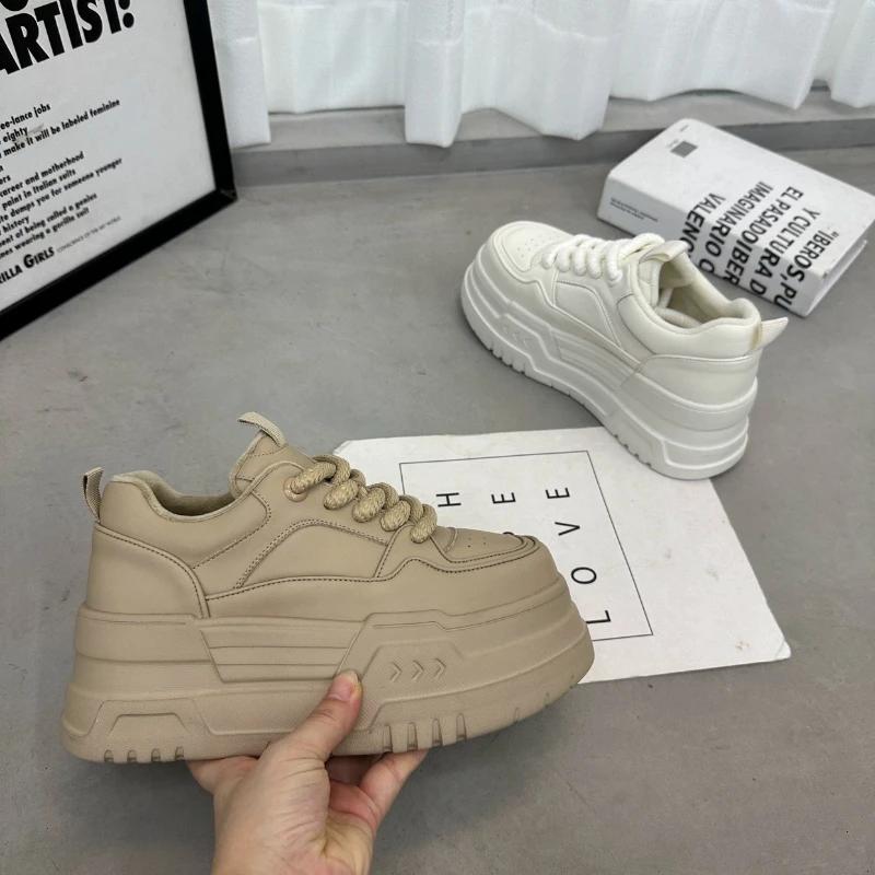 Pantofi de Damă din Piele PU  Iarnă Talpă Groasă Pantofi cu Platformă Anti-Alunecare Casual Pantofi Tip Pâine Platformă Zapatos Para Mujeres