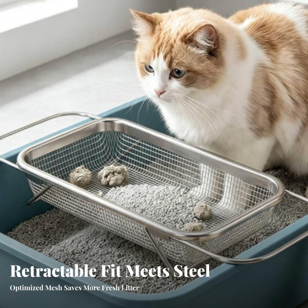 Cat-Litter Filtering Sieve Easy to Clean Mesh Sifter with Wire Legs Reusable
