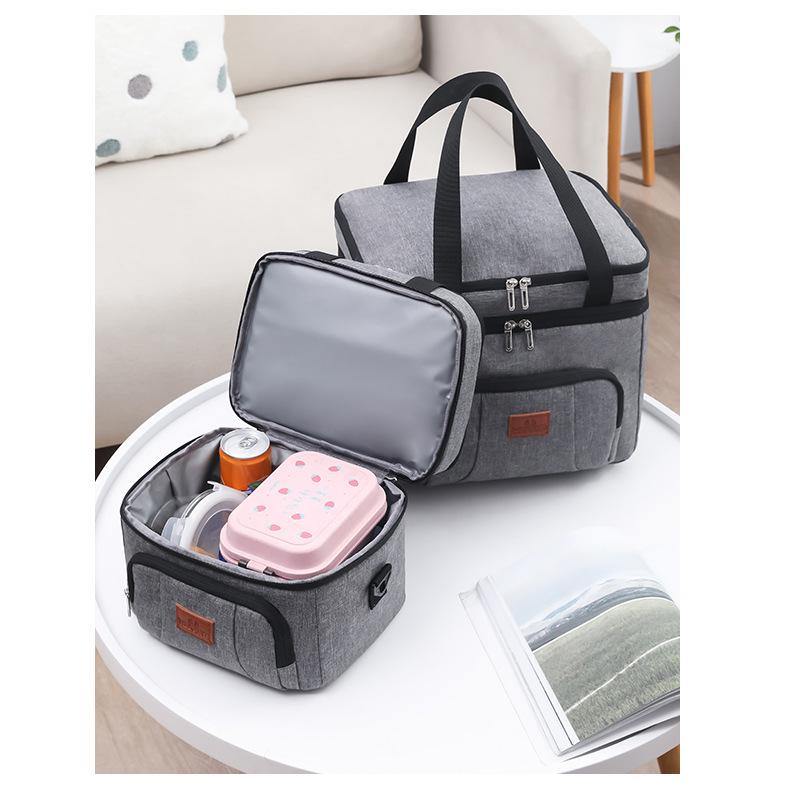 Extra-Large Double-Layer Insulated Picnic Bag - Thick, Waterproof, and Cold-Keeping Lunch Carrier with Ice Pack