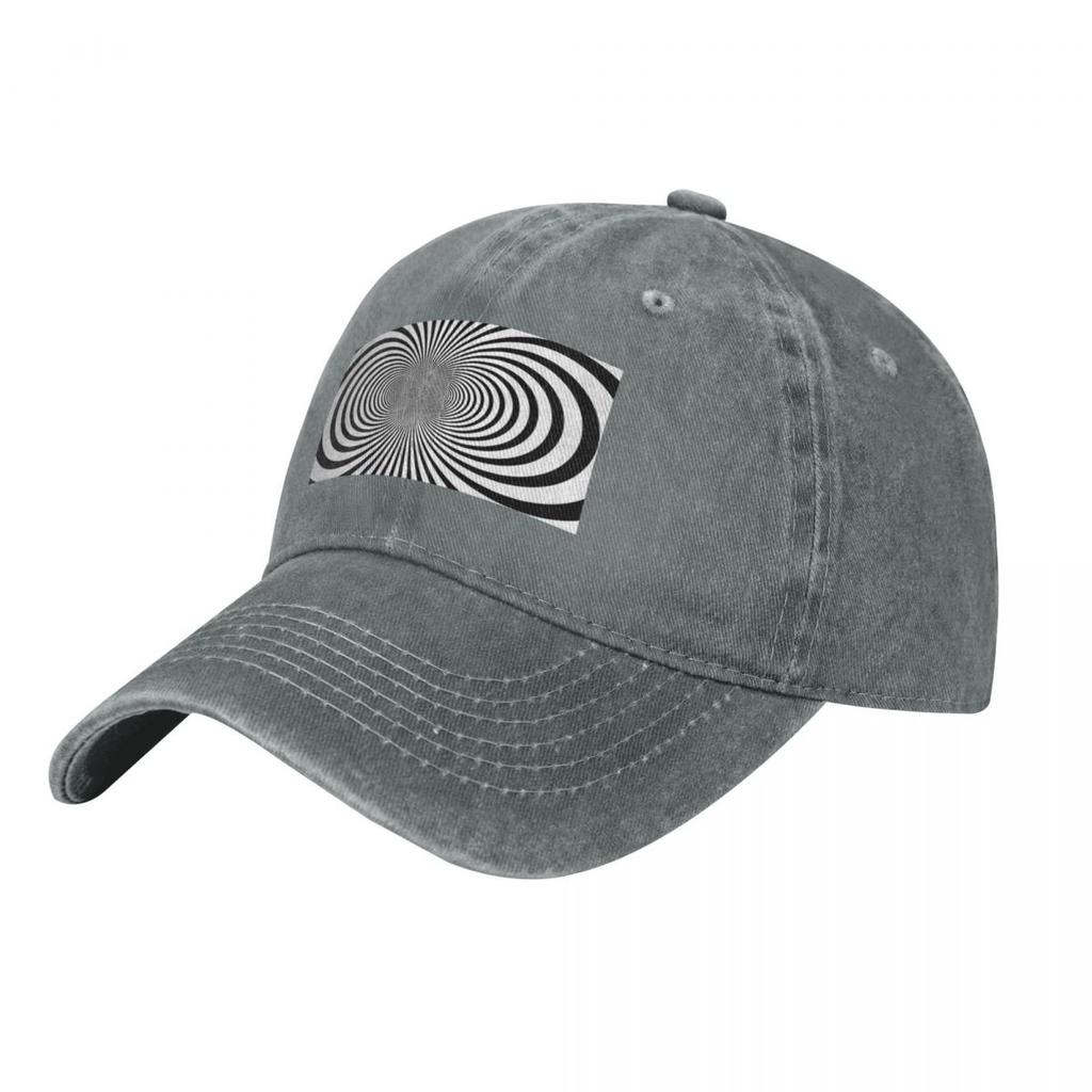 Black And White Op Art 9 Baseball Caps Vintage Denim Washed Headwear Unisex Style Outdoor Running Hats