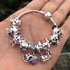 Hot Sell MINISO Disney 925  Silver Animals Mobilization Charms Beads Hot Original Bracelet Trinkets DIY Jewelry Women