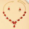 Latest Stylish Design Fancy Wedding Party Crystal Necklace Jewellery Set for Women