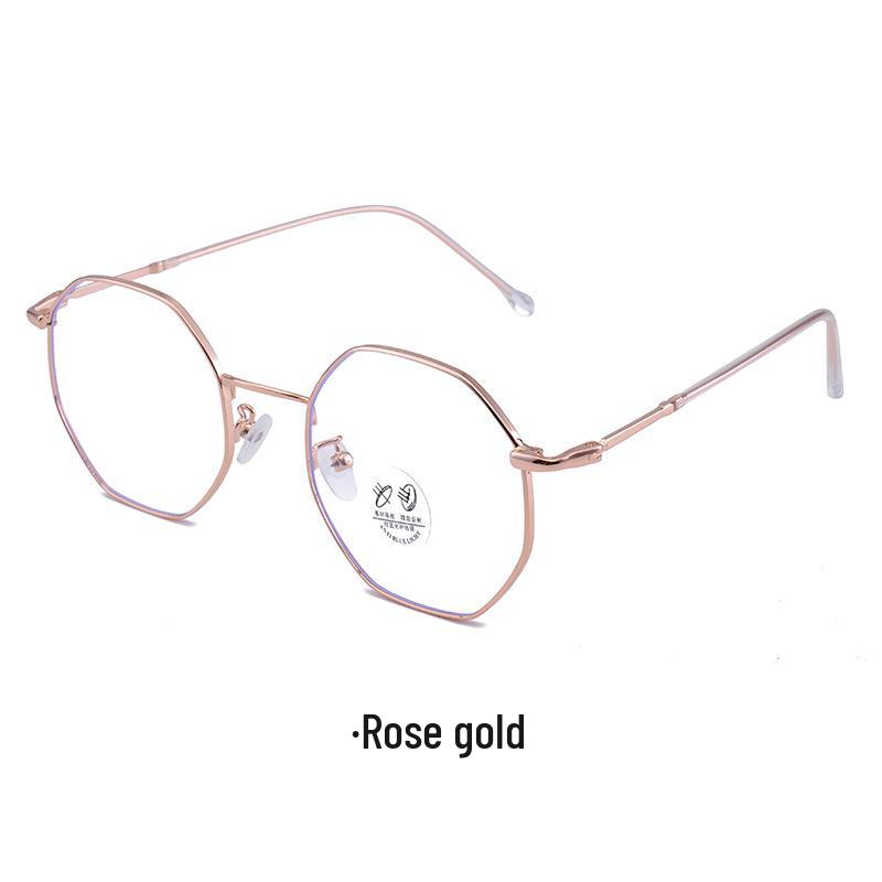 2025 Unisex Metal Anti-Blue Light Glasses: Trendy Student Style розового золота