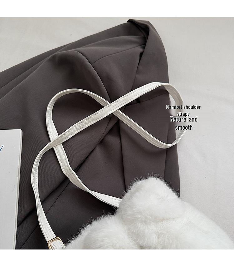 Damen 2025 Crossbody Plüsch Umhängetasche - Koreanischer Herbst/Winter Bucket-Stil