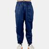 Y-3 Solid Color Drawstring Cuffed Casual Pants Men bottoms Blue HZ8819