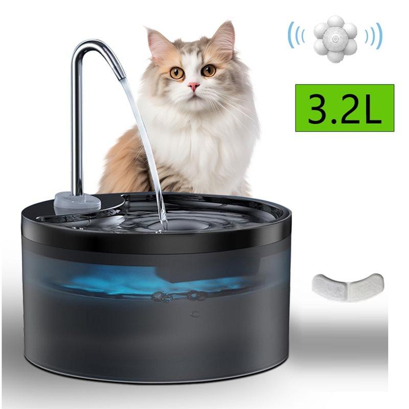 ABWR-Cat For Cats Drinking Fountain, 3.2L Ultra Quiet Water Pump, Dog Compatible Pet Water Dispenser With Filter