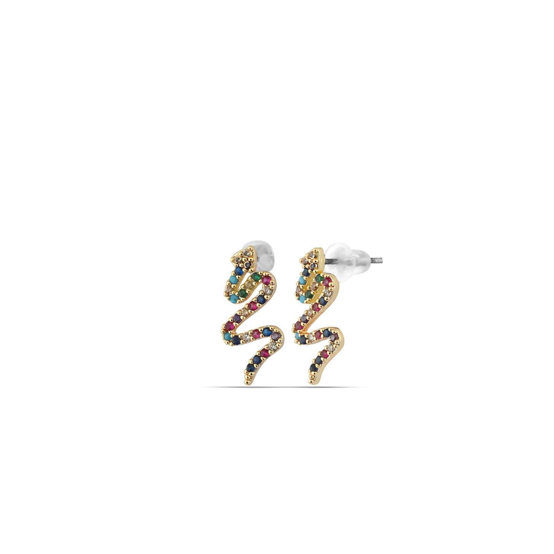 

Women s Colorful Stone Snake Shaped Earrings
