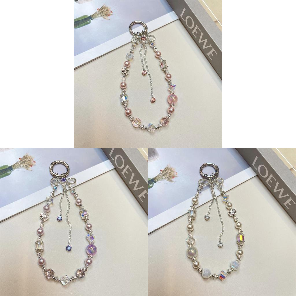 Fashion Pearl Butterfly Pendant Pvc Phone Chain For Women And Men