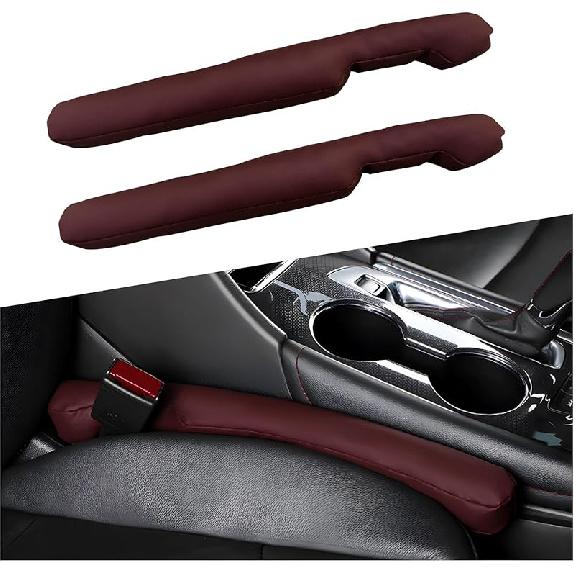 2 PCS Leather Car Seat Gap Filler, Auto Seat Blocker Organizer Fill The Gap Between Seat And Console, Universal Gap Filler Plug Stop Things From