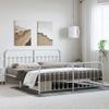 Vidaxl Metal Bed Frame with Headboard and Footboard, White, 183X213 Cm
