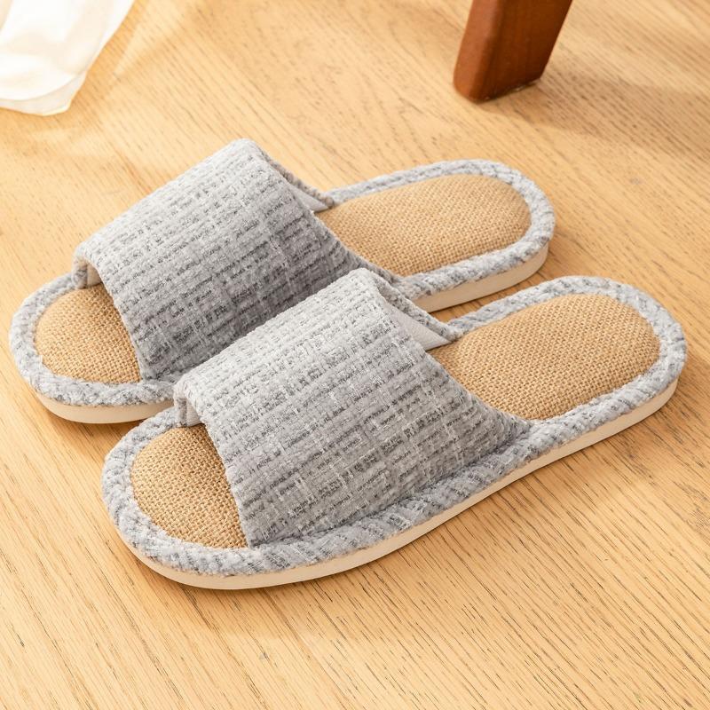 Lidani linen slippers men's summer home indoor four seasons non-slip sweat-absorbing women's floor cotton and linen sandals