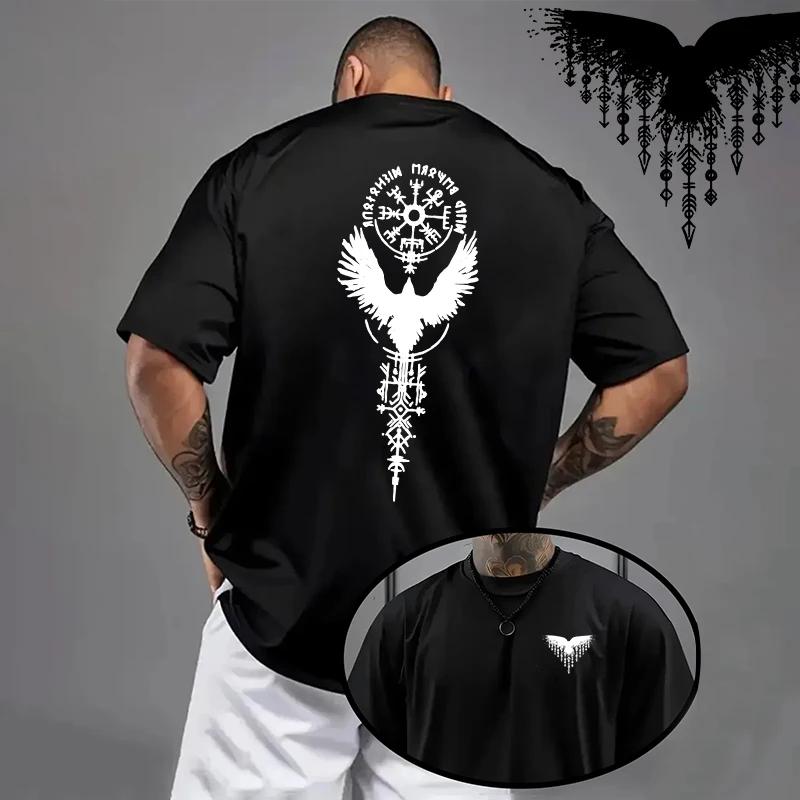 Cotton Mens T-shirt Printing Casual Short Sleeve Outdoors Fitness Sports Jogging Loose Tees Black White Running T-shirt Summer
