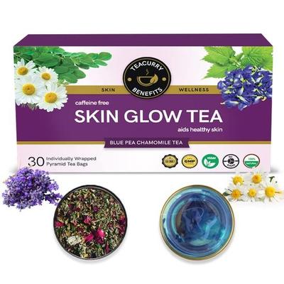 TEACURRY Skin Glow Tea (1 Month Pack | 30 Tea Bags) - Help In Skin Shine, Moisturized Skin, Acne, Anti-Aging, 100 Grams
