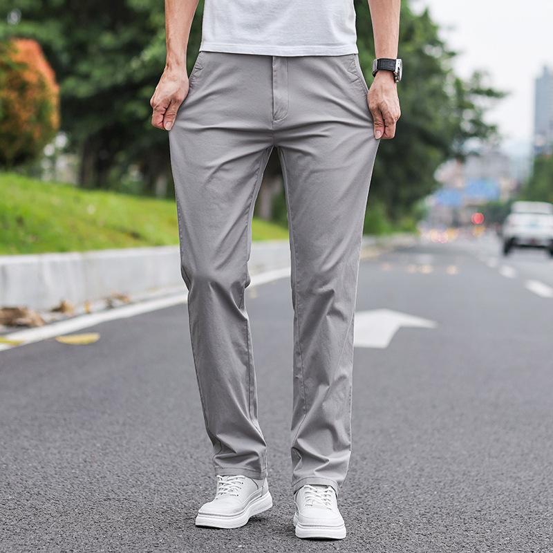 

2024 Осень/Зима Легкие Роскошные Повседневные Свободные Прямые Деловые Модные Универсальные Повседневные Брюки Для Мужчин 40 серый