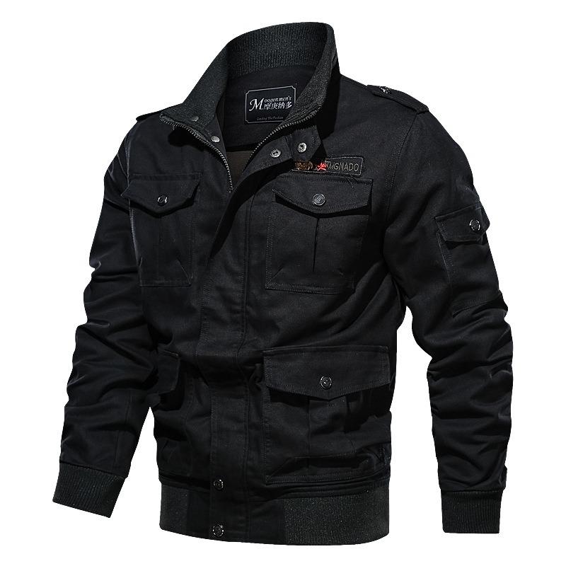 New Spring and Autumn Men's Jacket Casual Jacket Pure Cotton Tooling Large Size Men's Clothing