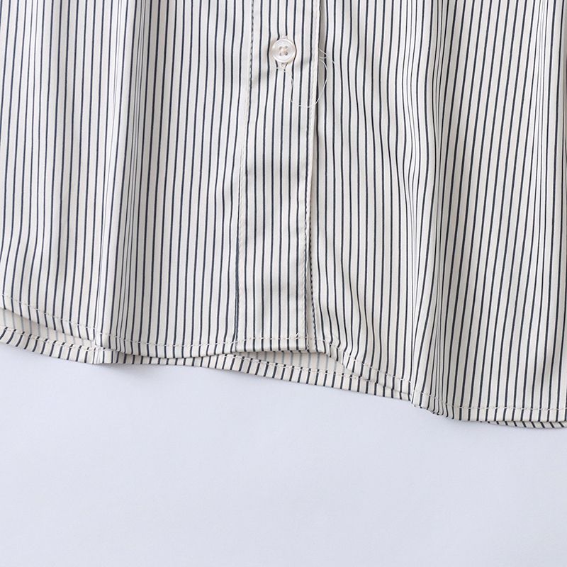 Foreign Trade European and American Orders Women Clothes Long Sleeve Shirts New Lapel Single-Breasted Loose Commuter Style Shirt