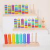 Wooden Rainbow Ferrule Game For Childrens Color Recognition And Handeye Coordination Development
